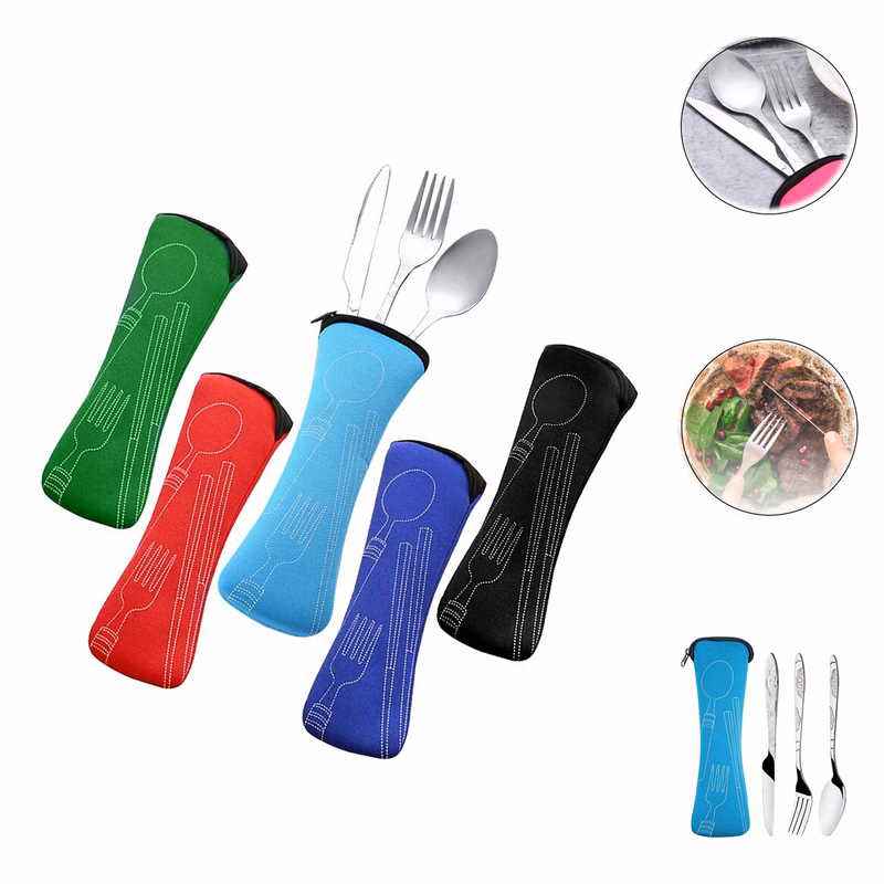 3Pcs/set Portable Stainless Steel Cutlery Set