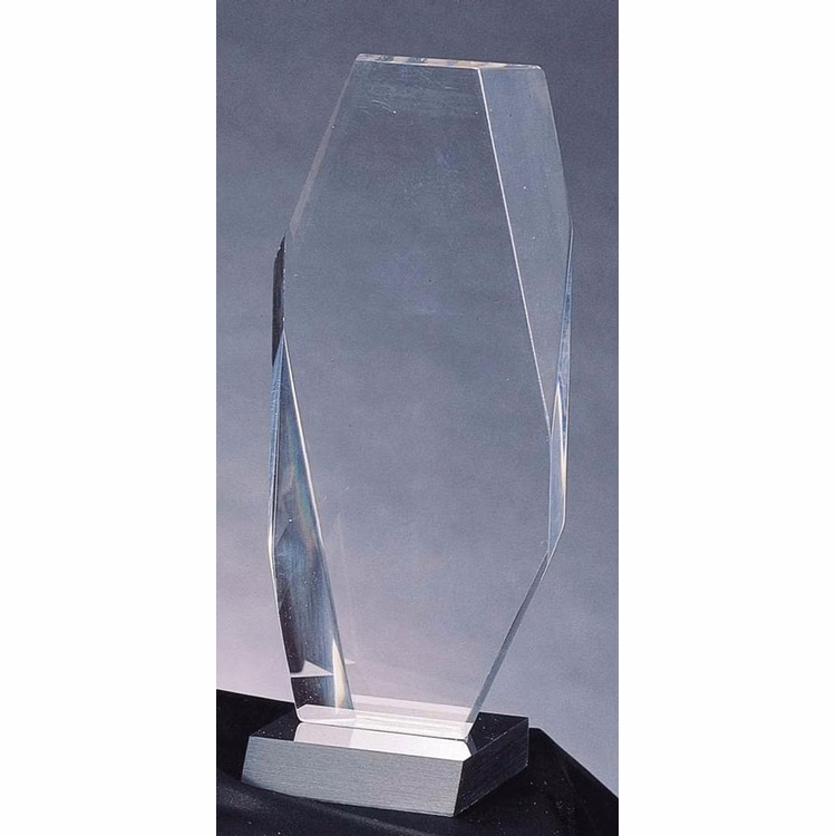 9 3/4" Millennium Crystal Clear Acrylic Award w/ Black Base