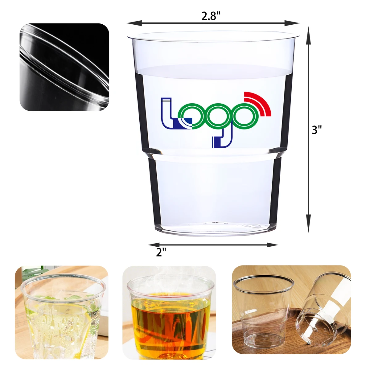 6 OZ Clear Disposable Plastic Cup, custom paper cup with logo imprint 1