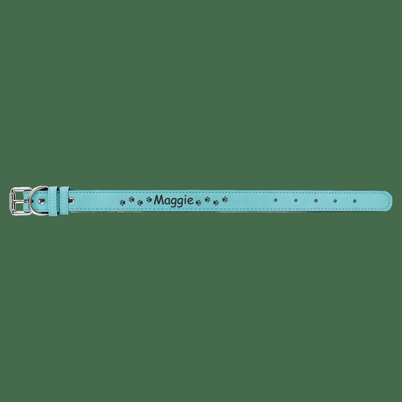 15" x 3/4" Teal Leatherette Dog Collar