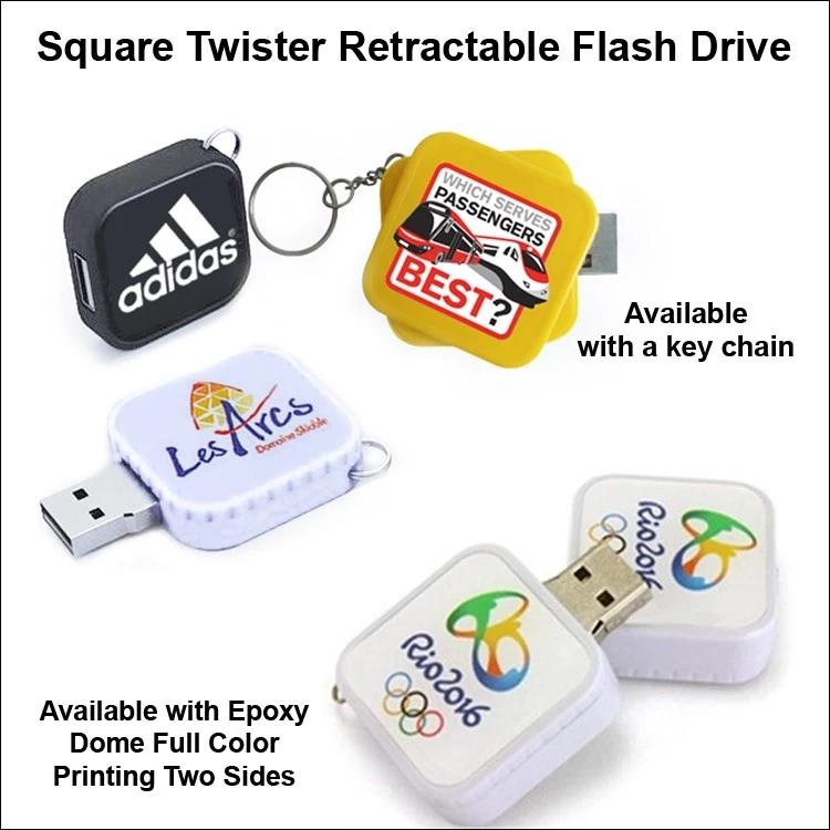 Square Twister Flash Drive / USB - 128 MB Memory 1