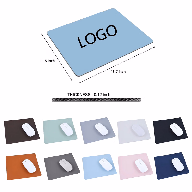 Solid Color Leather Mouse Pad
