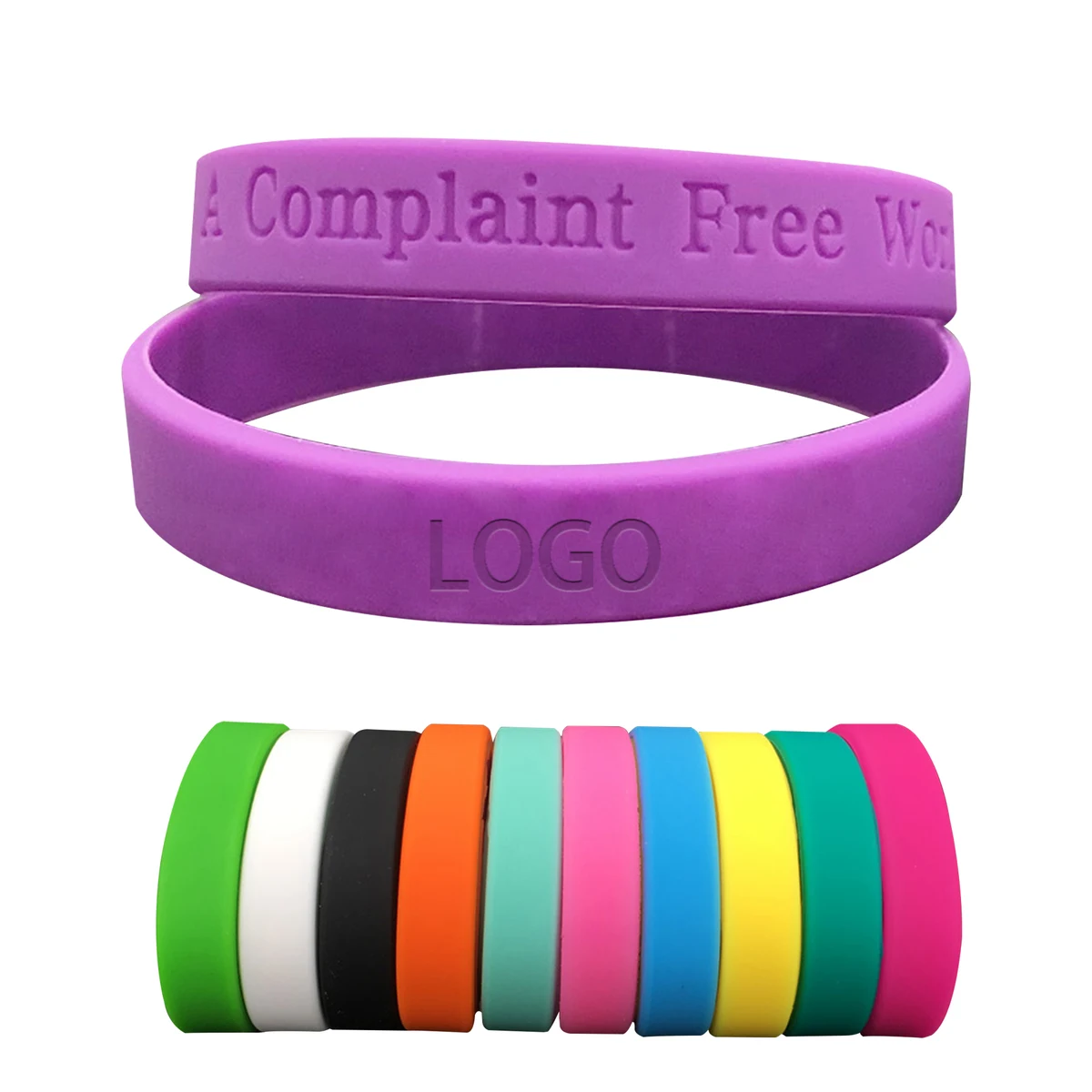 Debossed Personalized Rubber Wristbands 1