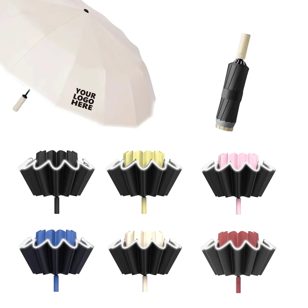 12 Ribs Automatic Rain Sun Inverted Umbrella MOQ10 1