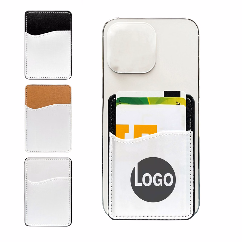 PU Leather Phone Card Holder with Adhesive Back