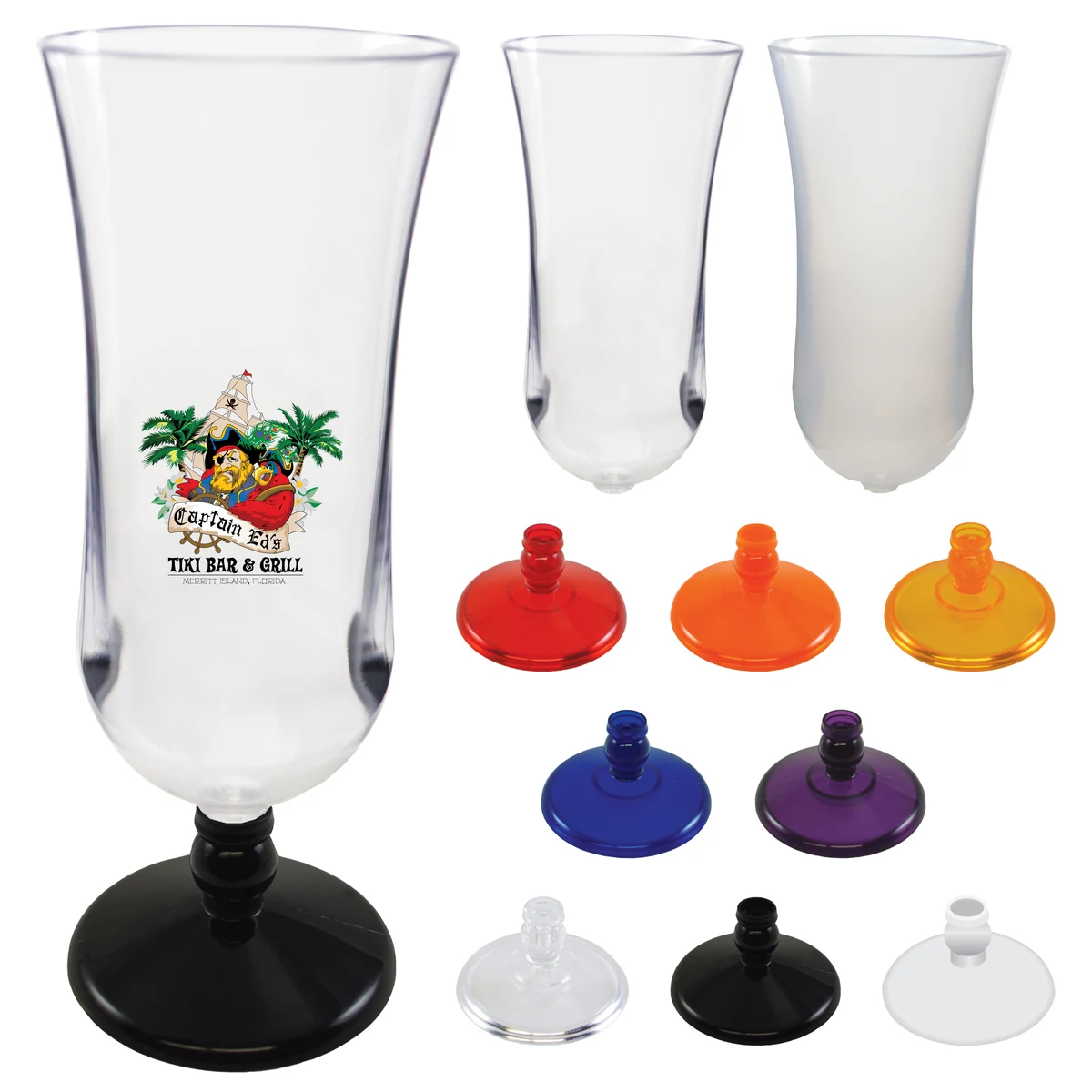 15oz Plastic Hurricane with Mix and Match Base Colors 1