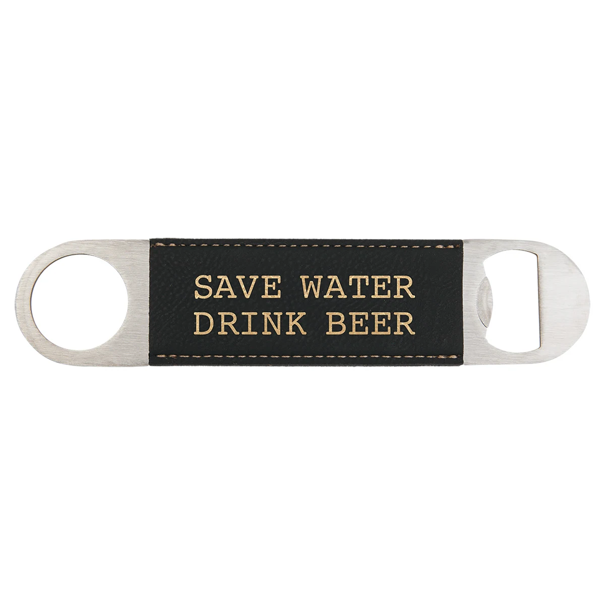 Black/Gold Leatherette Bottle Opener 1