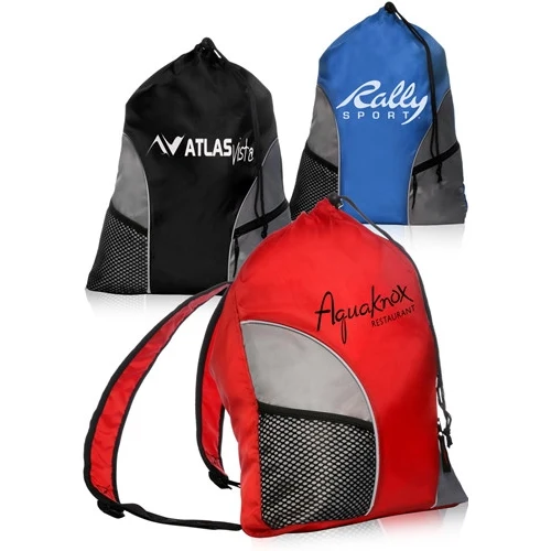 Sporting Drawstring Backpacks - 16" W x 18"H 1