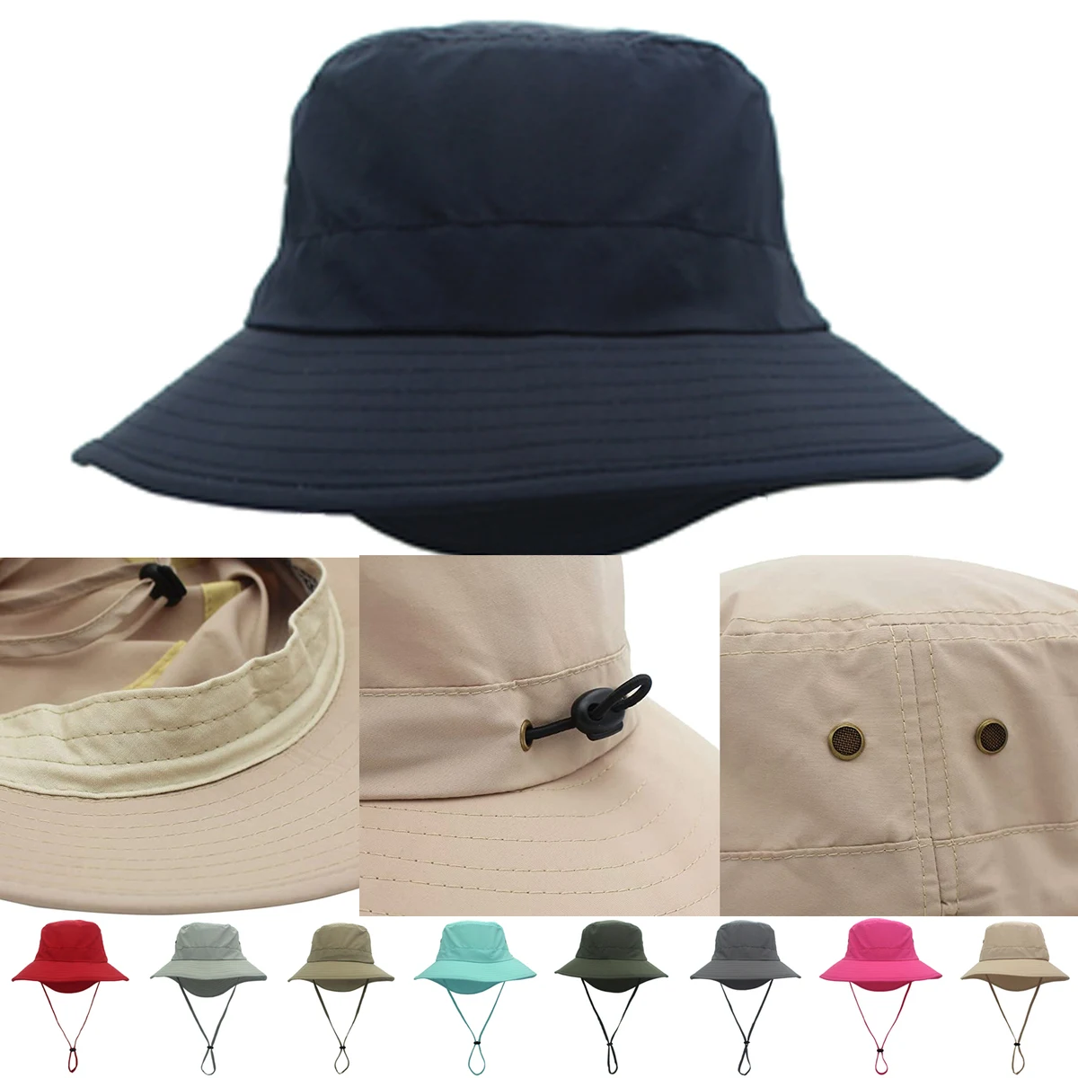 Safari Sun Hat Quick Dry Fishing Cap with Strap Cool 1