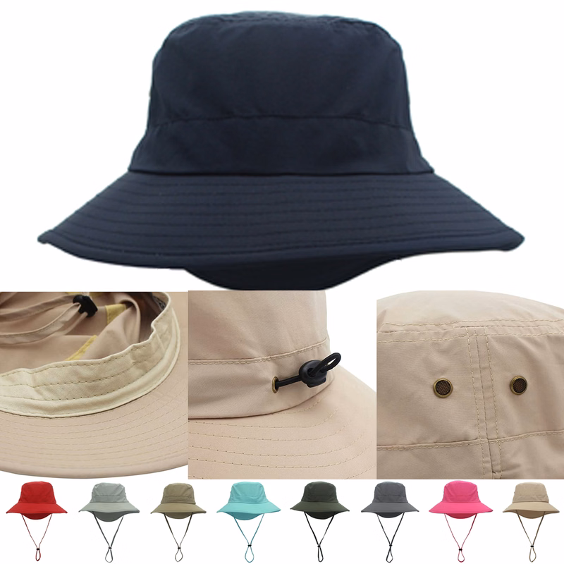 Safari Sun Hat Quick Dry Fishing Cap with Strap Cool