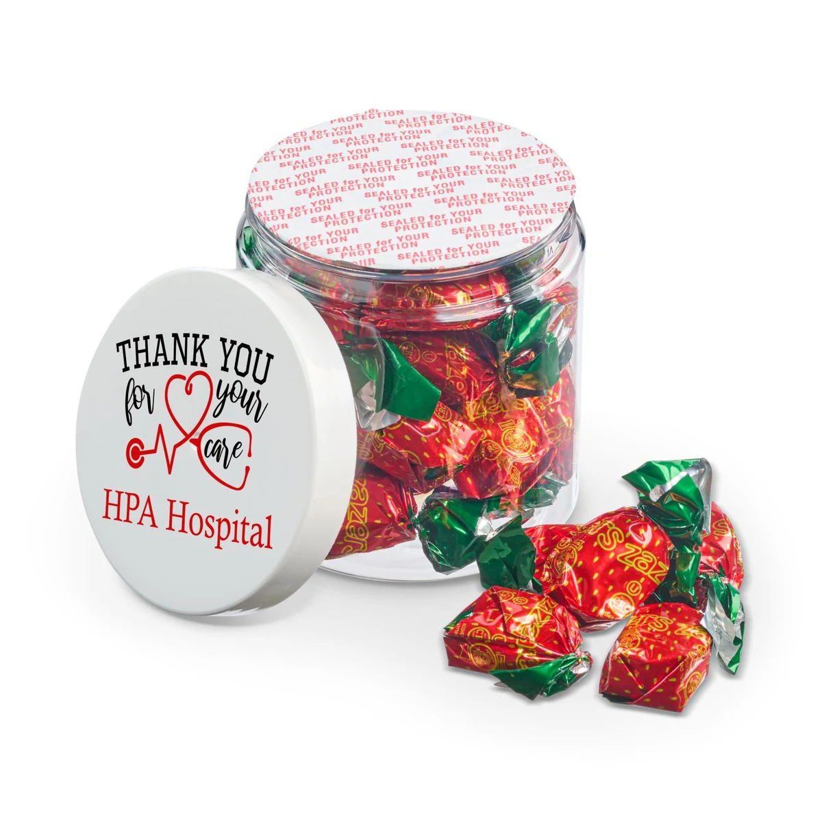 8 oz Jar of Individually Wrapped Strawberry Filled Hard Candy 1