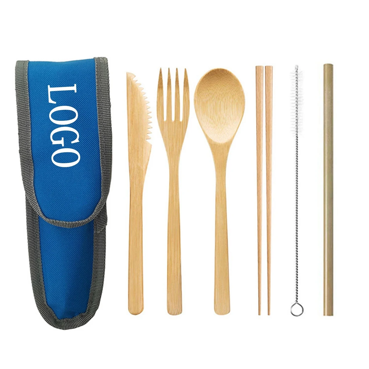 Bamboo Travel Utensil Set With Carrying Case 1
