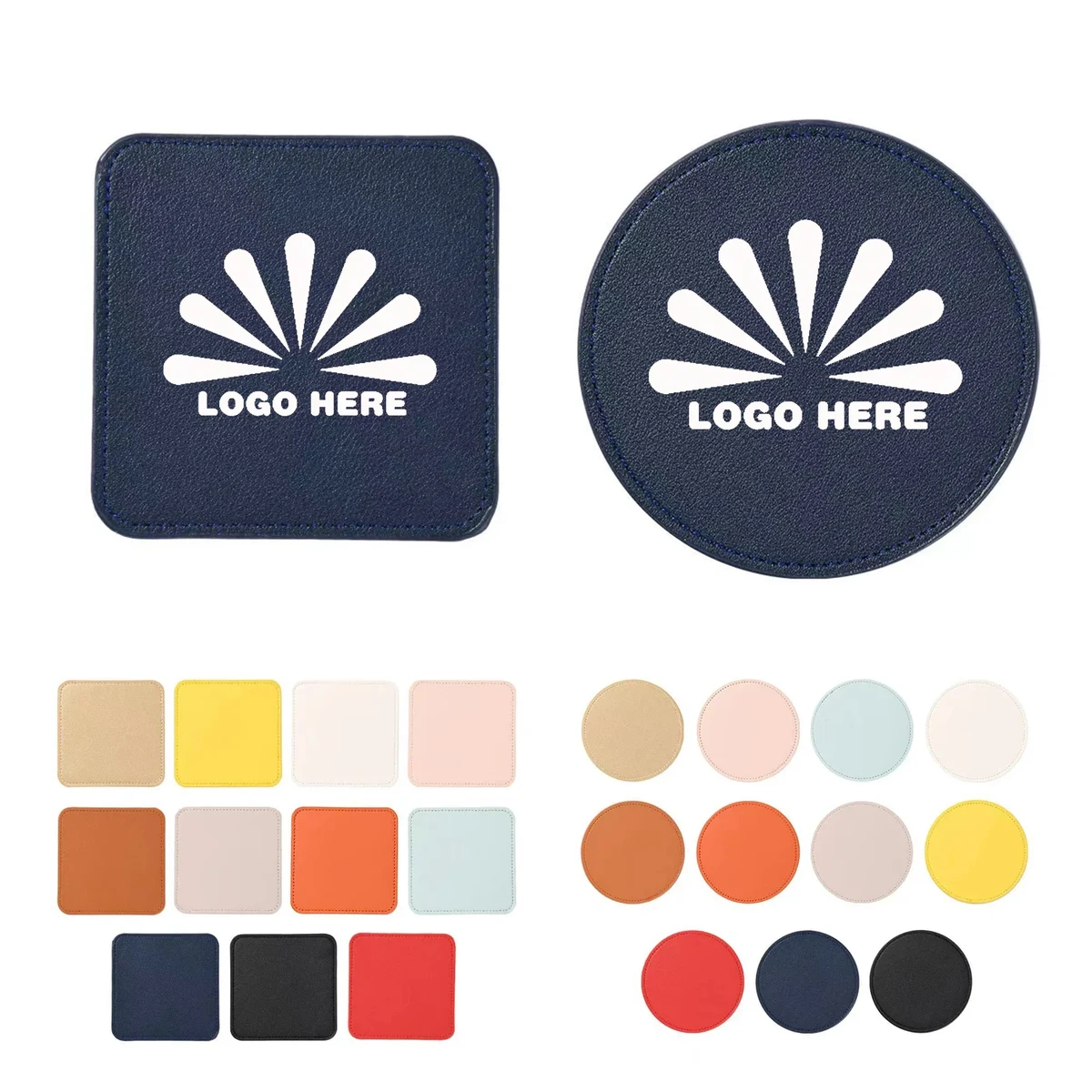 Round Square Solid Color Coasters Can Be Customized 1
