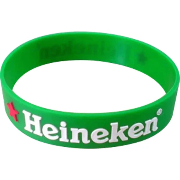 1 1/2 Inch Embossed/Color Silicone Wristband 1