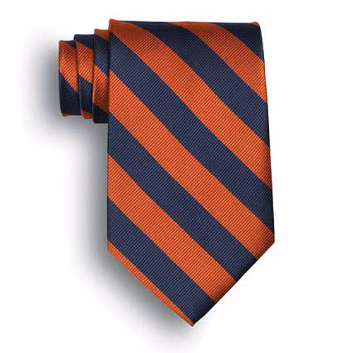 School Stripes Tie - Navy/Orange