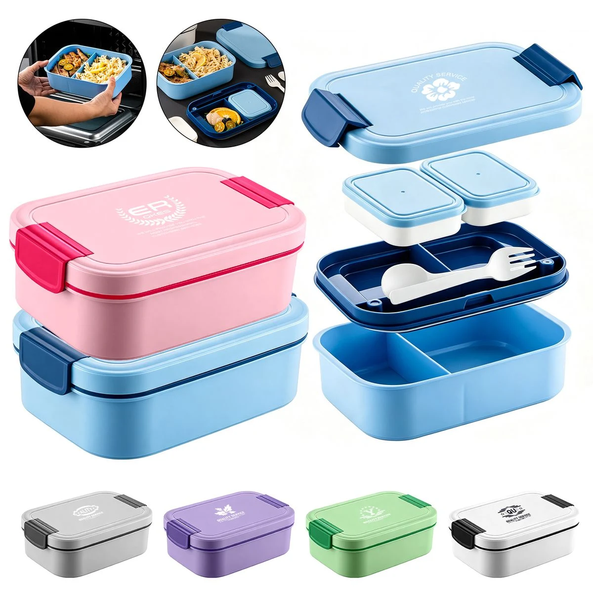 2-Tier Portable Bento Lunch Box 1