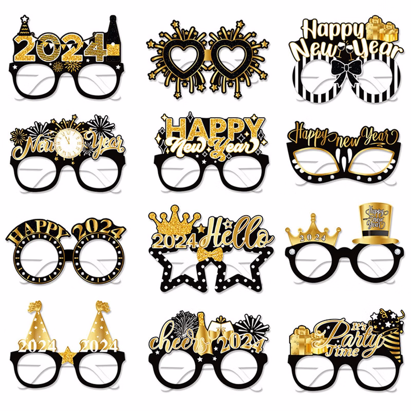 15 3/4" New Year Paper Decorative Glasses