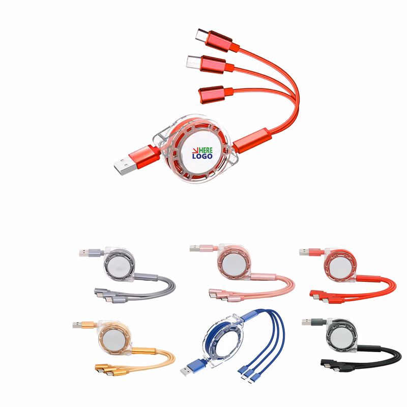 Three-in-one Retractable Data Cable
