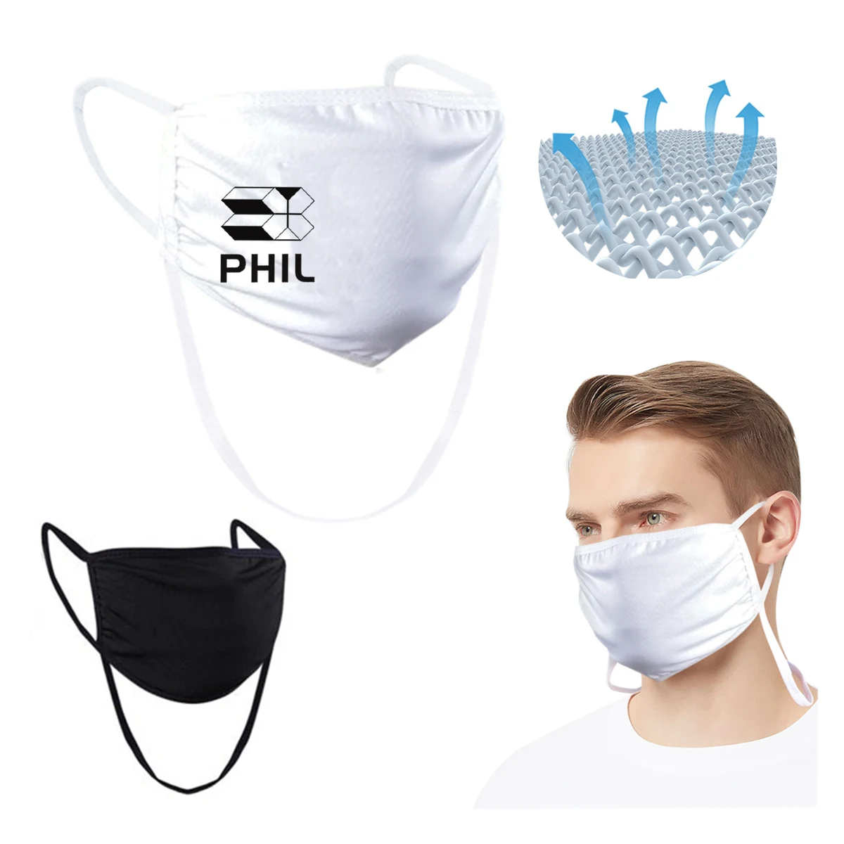 Cotton Adjustable Face Mask With Lanyard 1