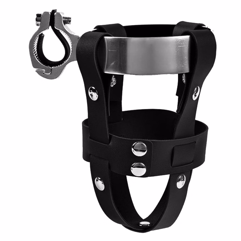 Premium Leather Adjustable Bike Bottle Cage