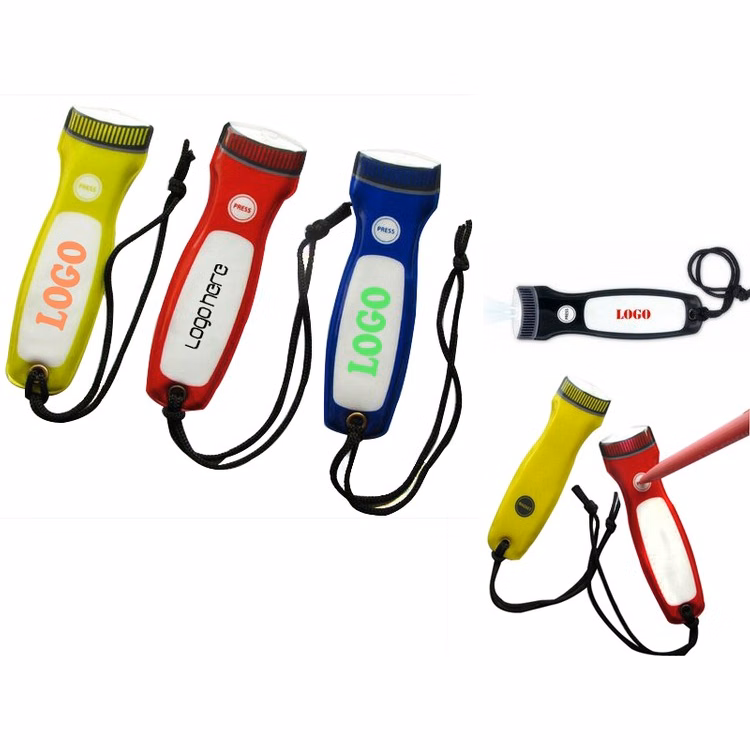 Thin And Flat PVC LED Flashlight With Keychain