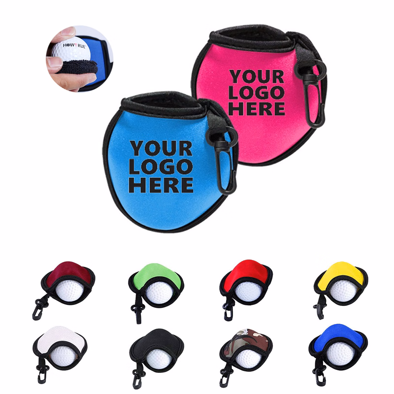 MOQ 100 PCS Portable Full Color Golf Ball Cleaner Pouch
