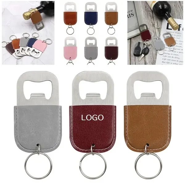 Leather Keychain Bottle Opener Multifunction Accessory 1