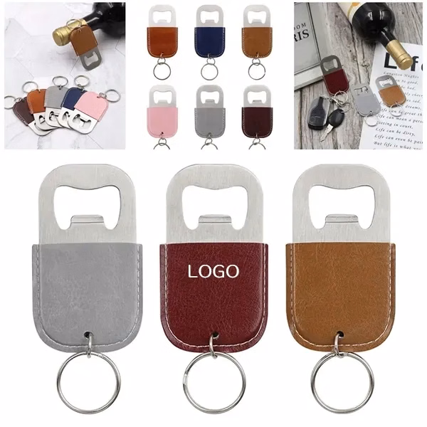 Leather Keychain Bottle Opener Multifunction Accessory