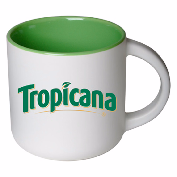 14 oz Sedona Mug - Matte White Out/Gloss Green In