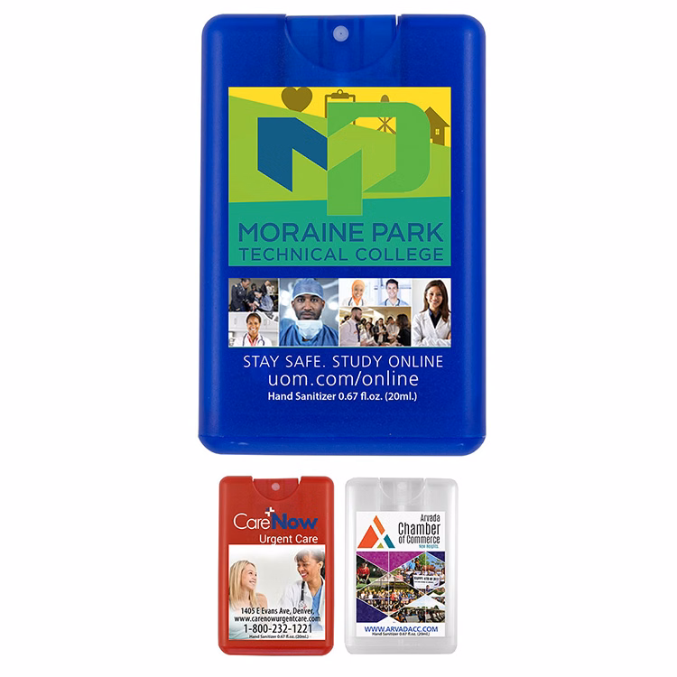 20 ml. Antibacterial Hand Sanitizer Spray in Credit Card Shape Bottle (PhotoImage ® Full Color)