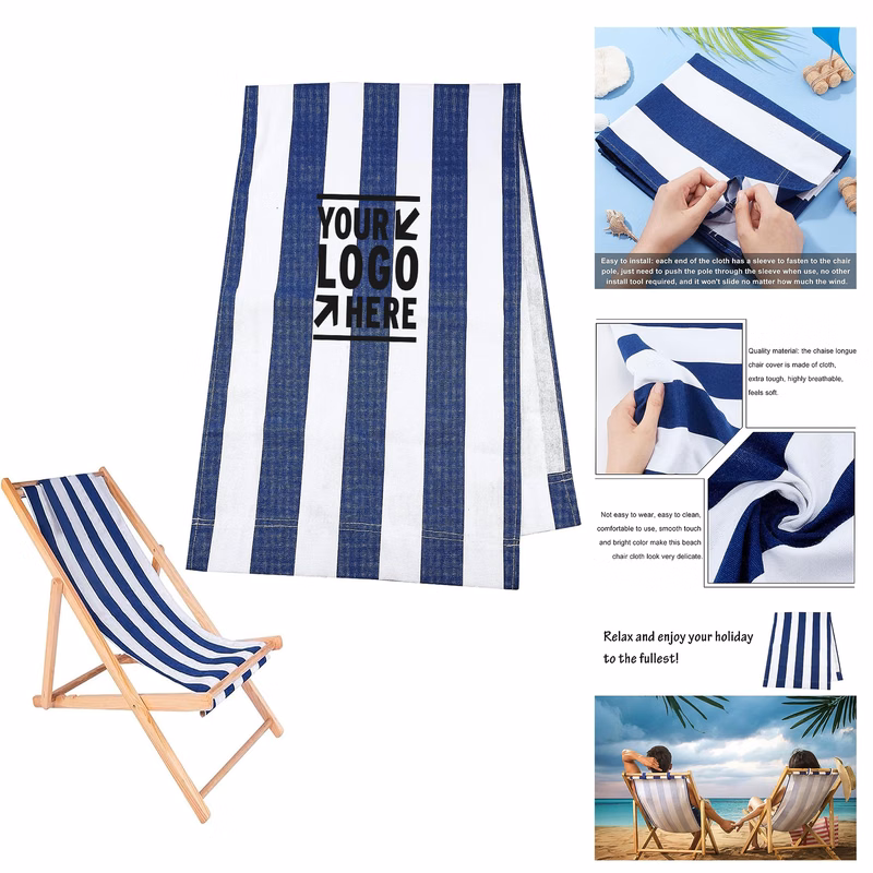 Replacement Canva Beach Blue White Stripes Casual Simple Sling Chair