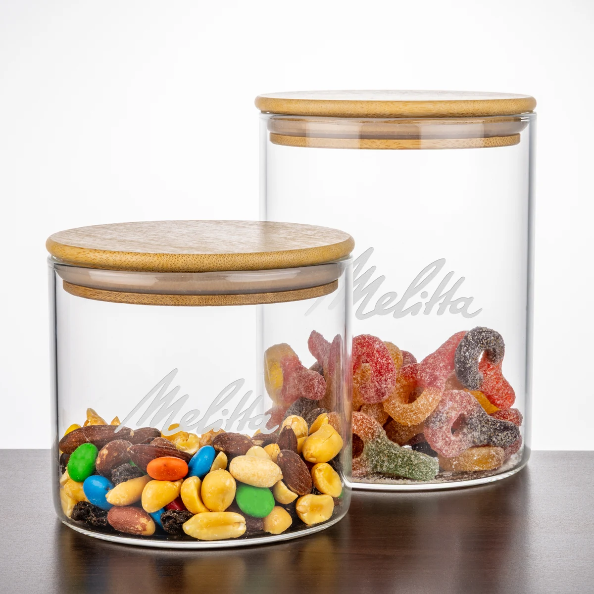 Aniston Jar w/Bamboo Lid - Deep Etch 1