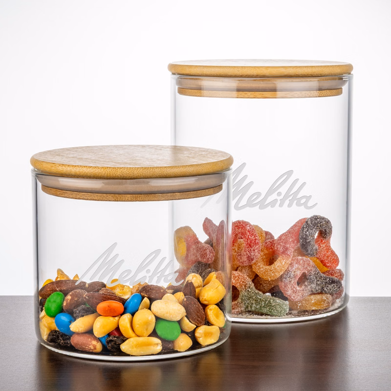 Aniston Jar w/Bamboo Lid - Deep Etch