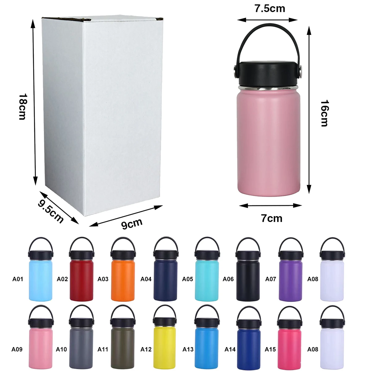 12 OZ Wide Mouth Bottle with Flex Sip Lid 1