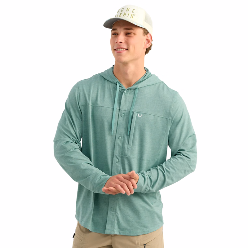 Huk® Men's Quick-Dry Fishing Hooded Shirt with Custom Logo
