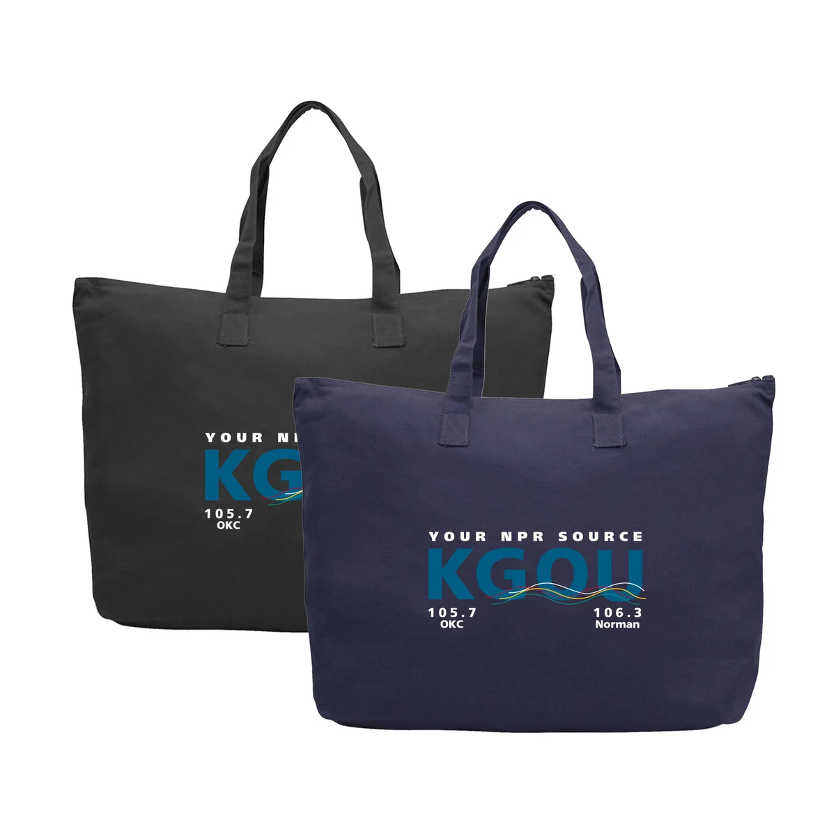 10 oz. Large Zippered Canvas Tote 1