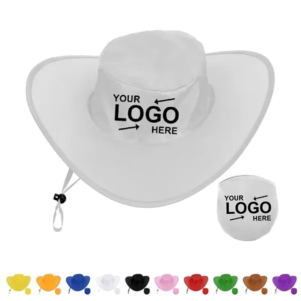 Custom Foldable Polyester Outdoor Hat With Storage Pouch — Travel Promo Item 1