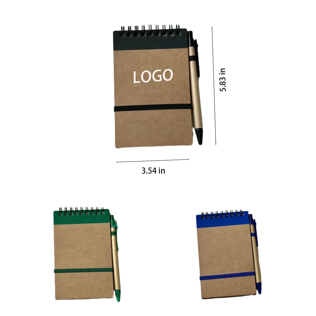 Pen Notebook With A Retro Leather-Coated Coil Strap 1