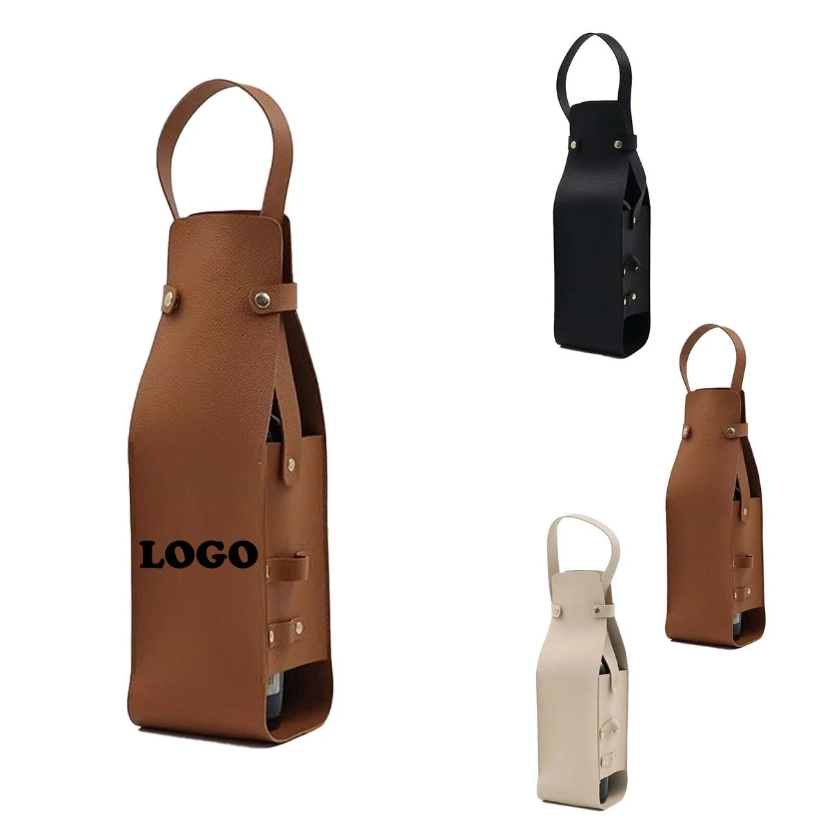 MOQ 20 Piece PU Leather Hand-Held Wine Bag 1