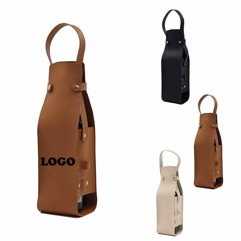 MOQ 20 Piece PU Leather Hand-Held Wine Bag