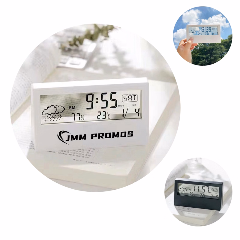 Clear Thermometer & Hygrometer Digital Alarm Clock