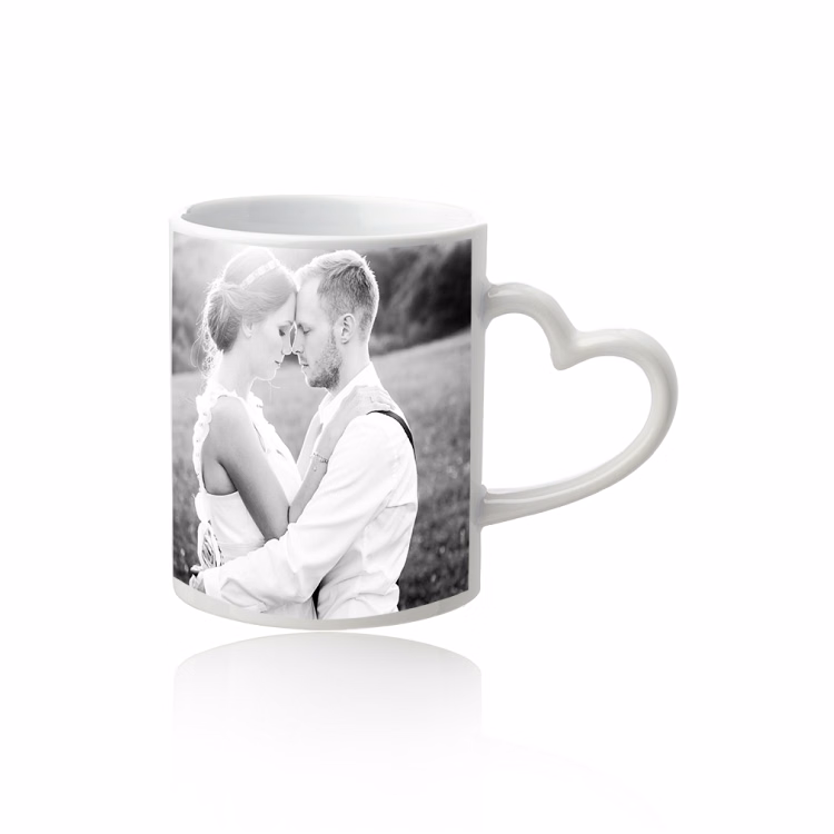 11 oz Full Color Heart Shape Handle Coffee Mug
