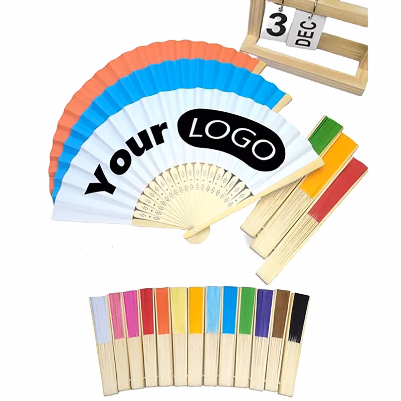 Collapsible Bamboo Paper Fan with Full color printing 8.3 "