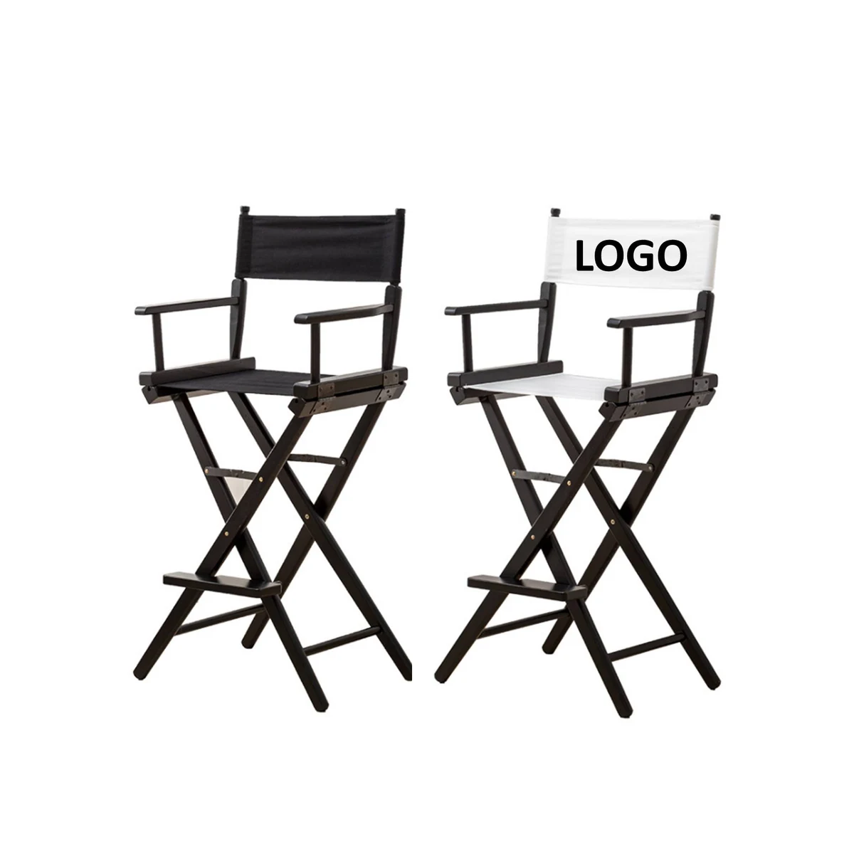 Table-Height Folding Wood Director Makeup Chair 1