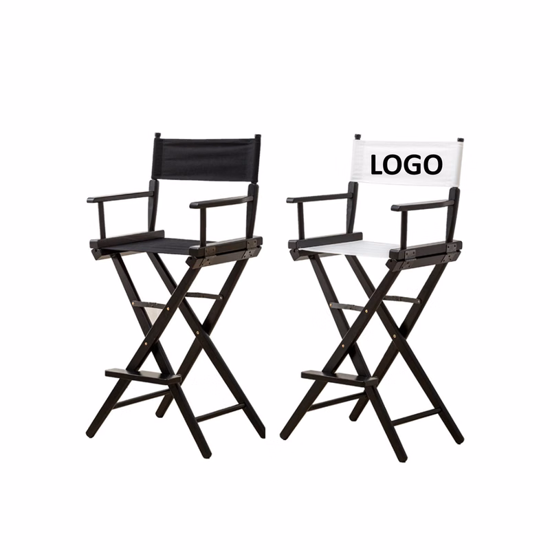 Table-Height Folding Wood Director Makeup Chair