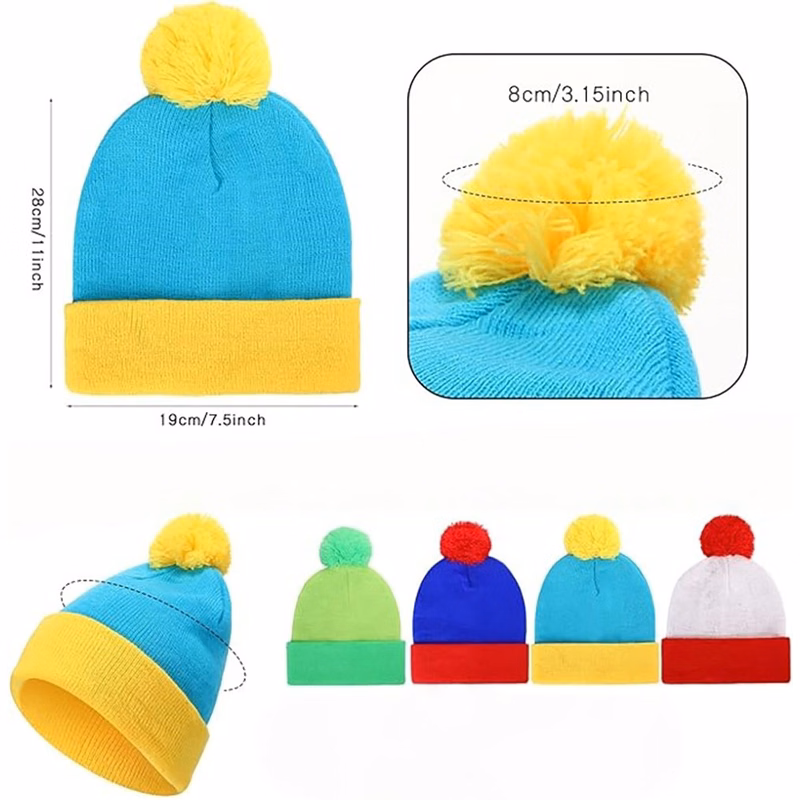 Festive Knit Hat With Color Blocks