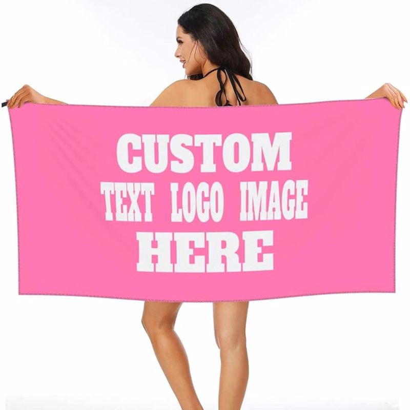100% Cotton Velour Beach Towel USA Decorated (30" x 60")