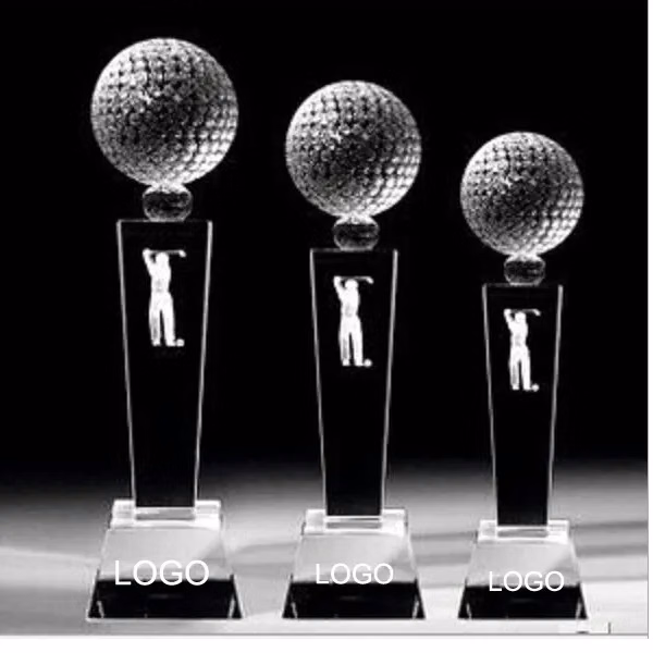 Crystal Golf Ball Trophy