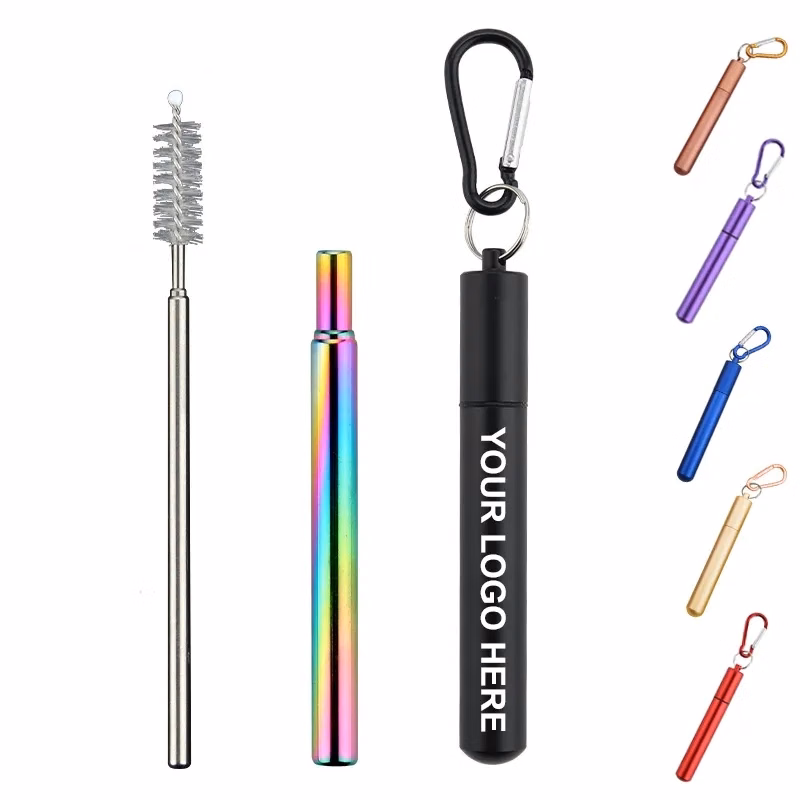 Collapsible Straw Set With Carabiner