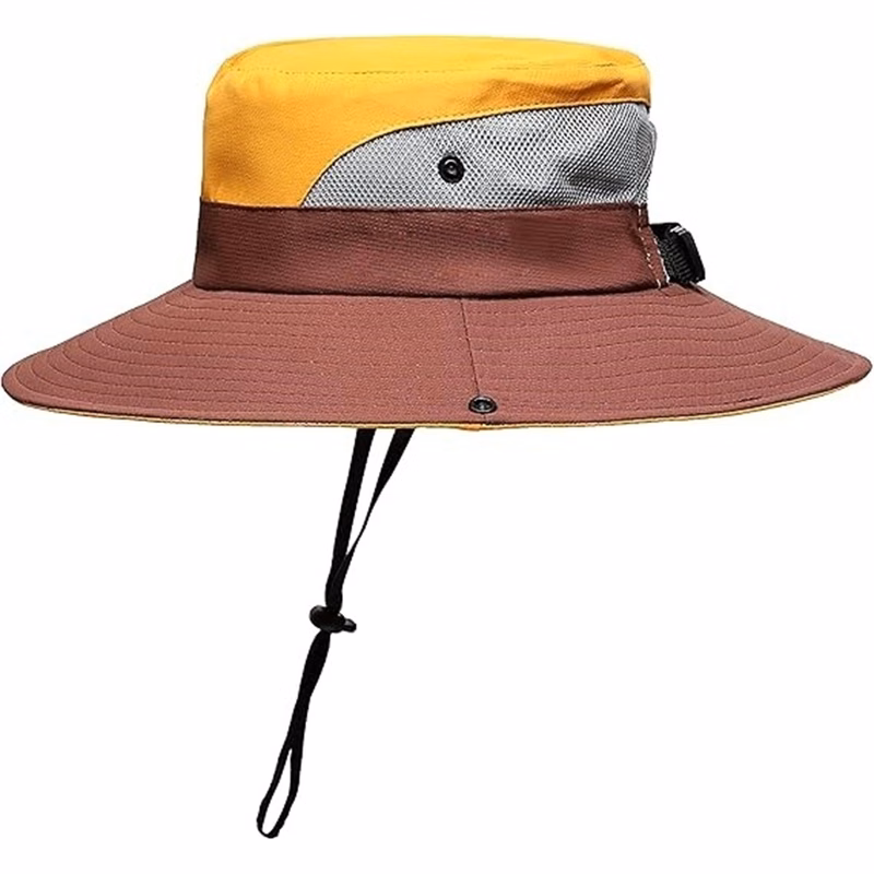 Womens Summer Foldable Cool Mesh Ponytail Bucket Hat